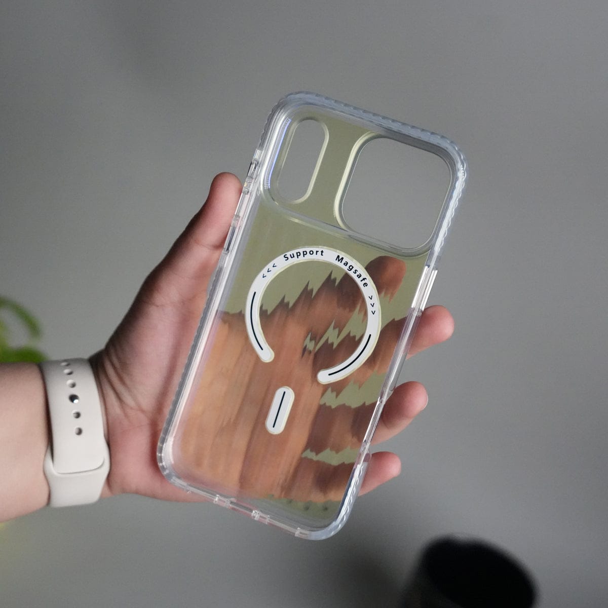 iPhone 17 Pro Max Transparent MagSafe Suitcase Design Case Back Cover