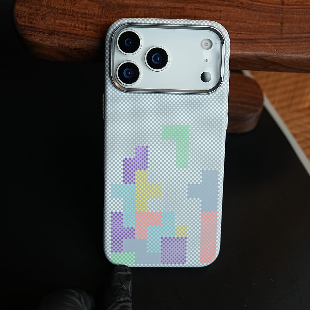 Aramid Design Hard Pc Case for iPhone 17 Series | Magnetic Ring Cover | Brick Design