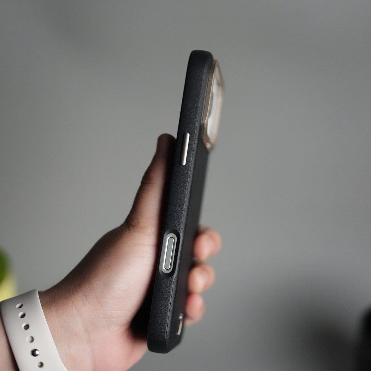 iPhone 17 Pro Max PU Leather Case with Metal Camera Frame