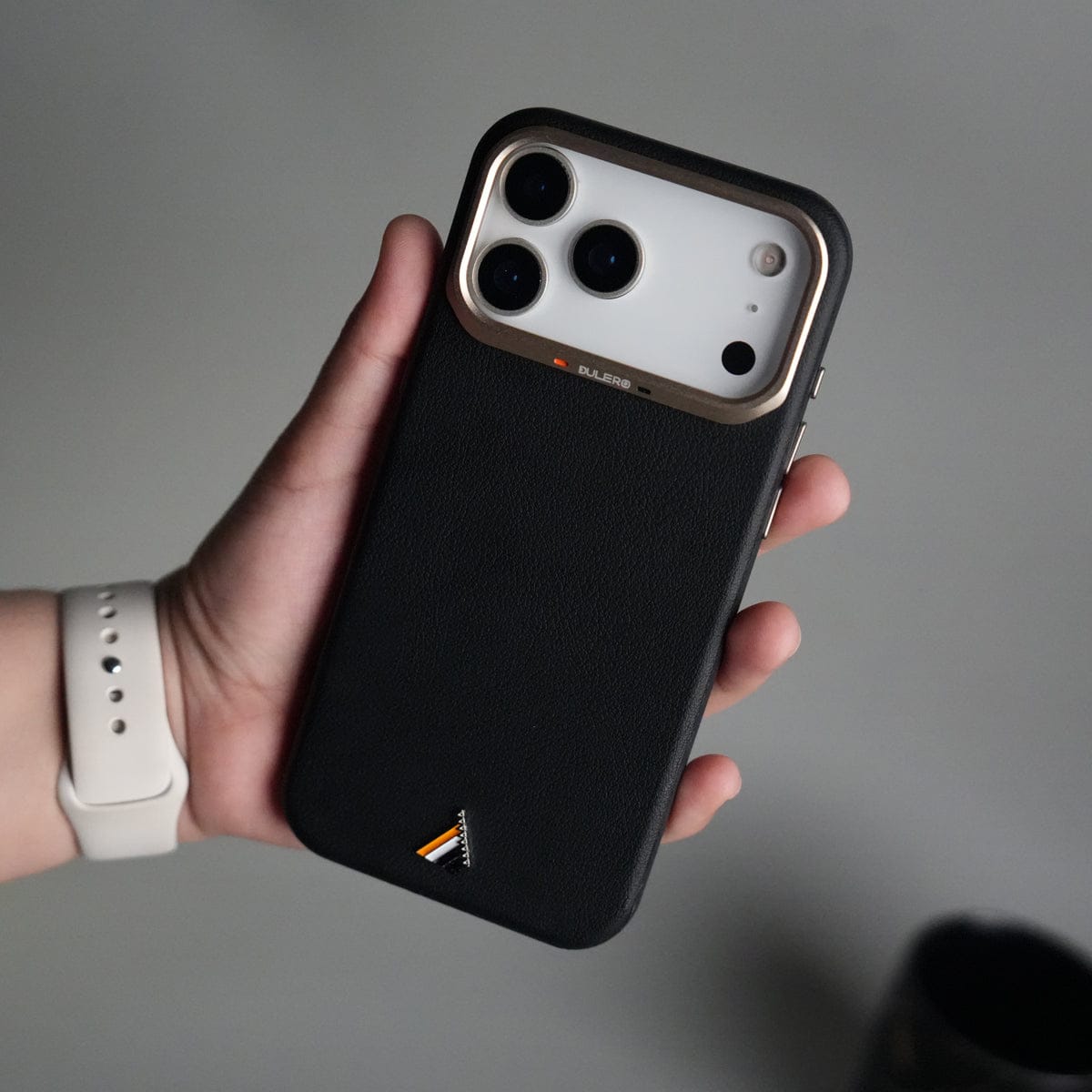 iPhone 17 Pro Max PU Leather Case with Metal Camera Frame
