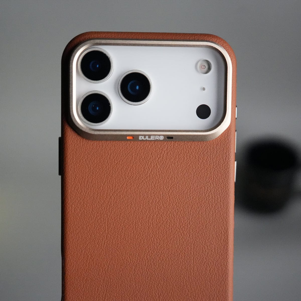 iPhone 17 Pro Max PU Leather Case with Metal Camera Frame
