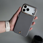 iPhone 17 Pro Max PU Leather Case with Metal Camera Frame