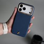 iPhone 17 Pro Max PU Leather Case with Metal Camera Frame