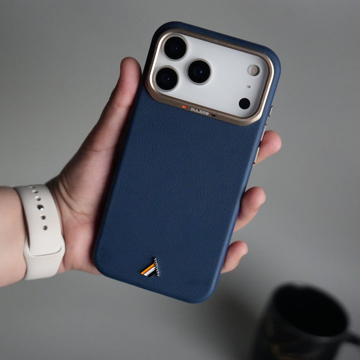 iPhone 17 Pro Max PU Leather Case with Metal Camera Frame