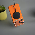 iPhone 17 Pro Max PU Leather Case with Metal Camera Frame