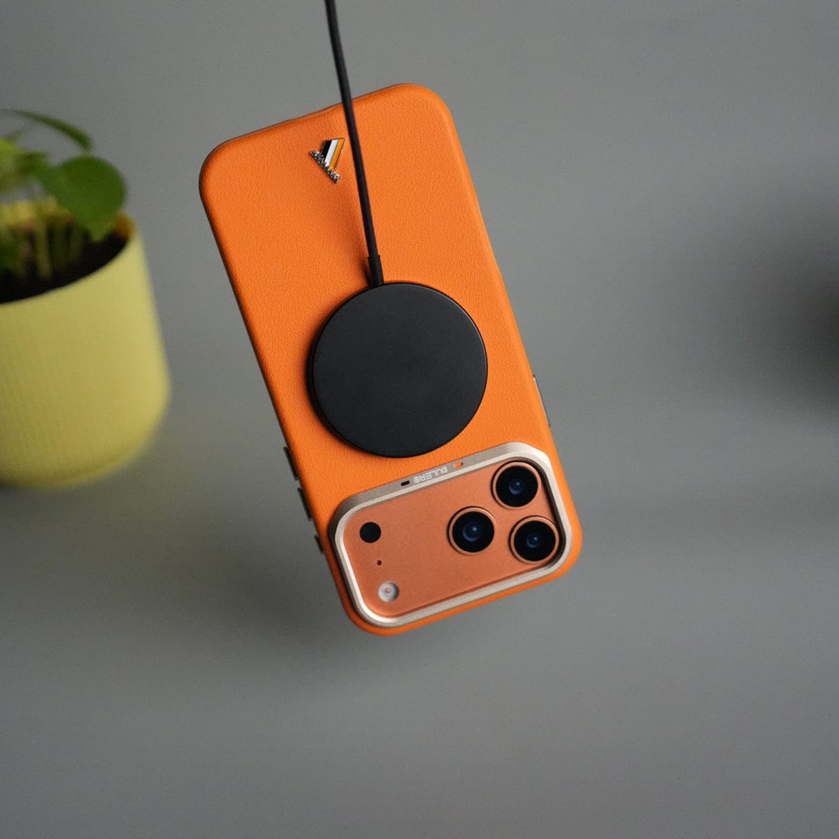 iPhone 17 Pro Max PU Leather Case with Metal Camera Frame