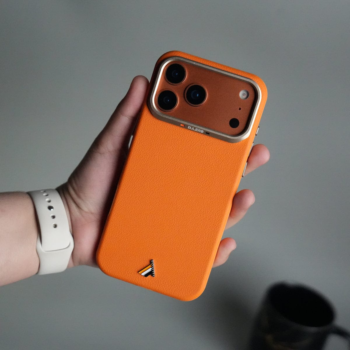 iPhone 17 Pro Max PU Leather Case with Metal Camera Frame