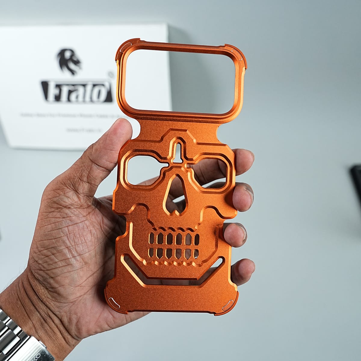 iPhone 17 Series Aluminium Skull Frame Protective Case Cover