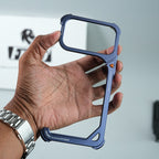 iPhone 17 Series Aluminum Alloy Metal Bumper Frame with Foldable Stand