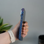 iPhone 17 Series Carbon Fiber Texture Design Hard Pc MagSafe Case Cover BluePurple Design