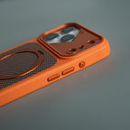 iPhone 17 Series Carbon Fiber Texture Ring Stand Protective Case Cover