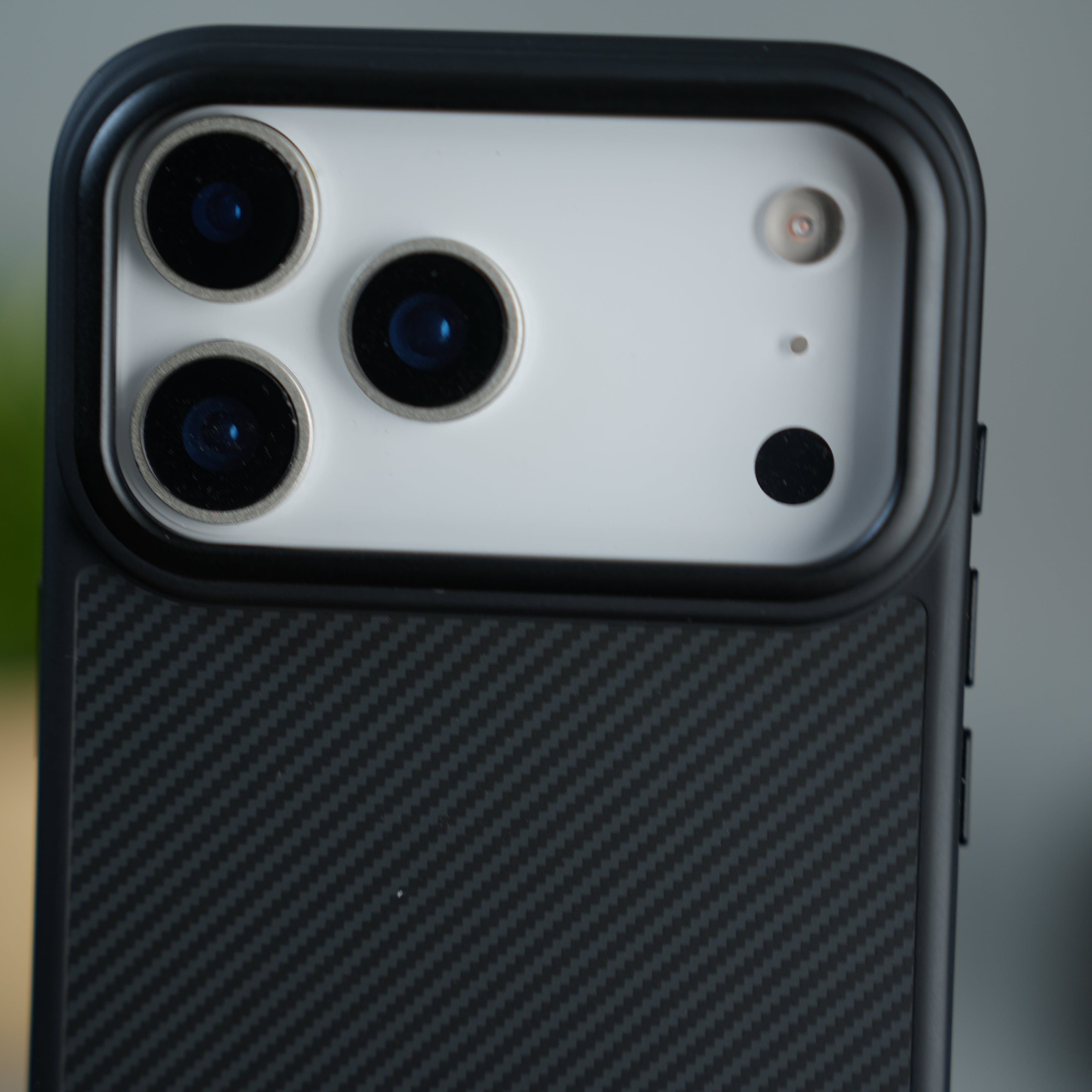 iPhone 17 Series CarbonFiber Texture Metal Camera Frame Magsafe Cover