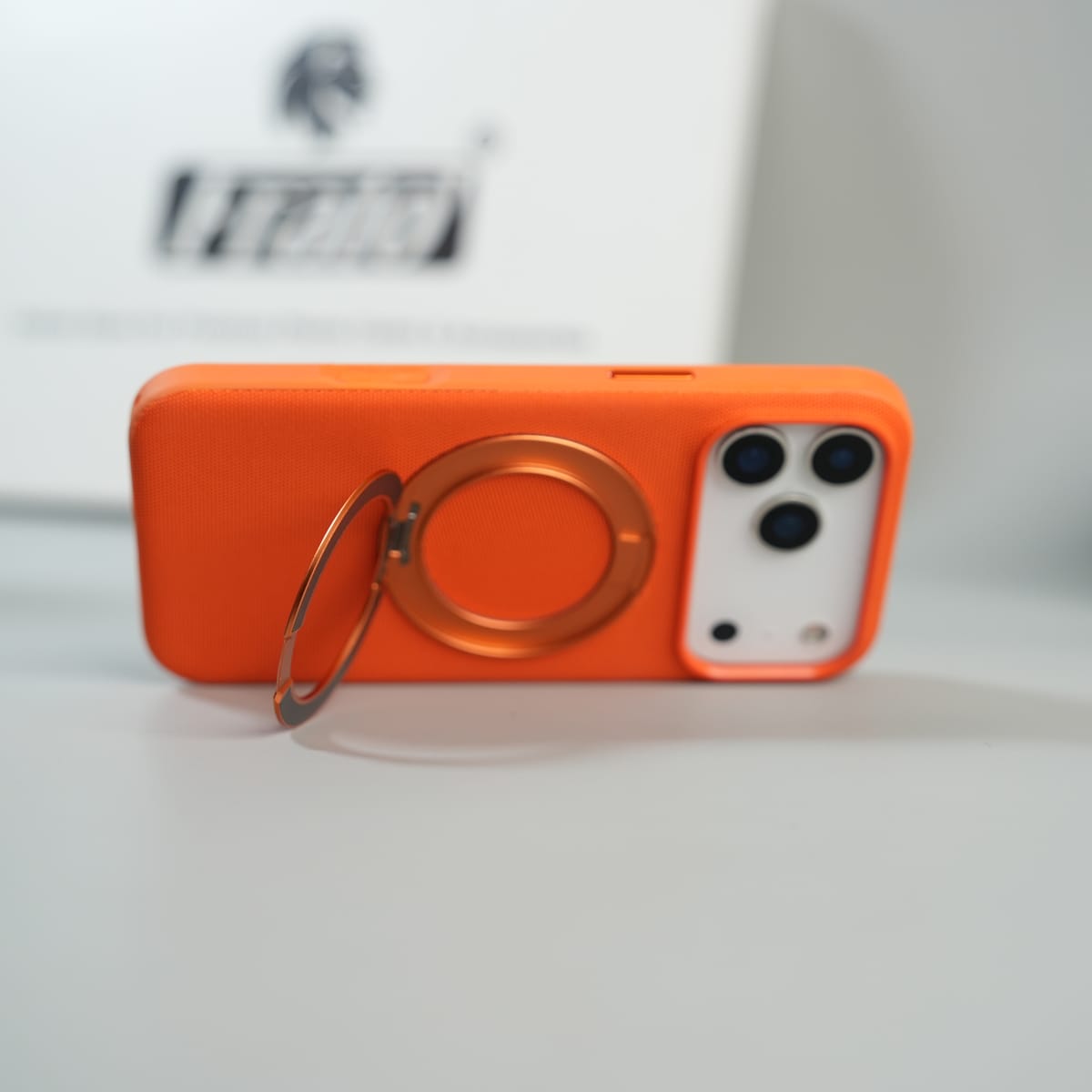 iPhone 17 Series Dotted Rotating Metal Stand Case