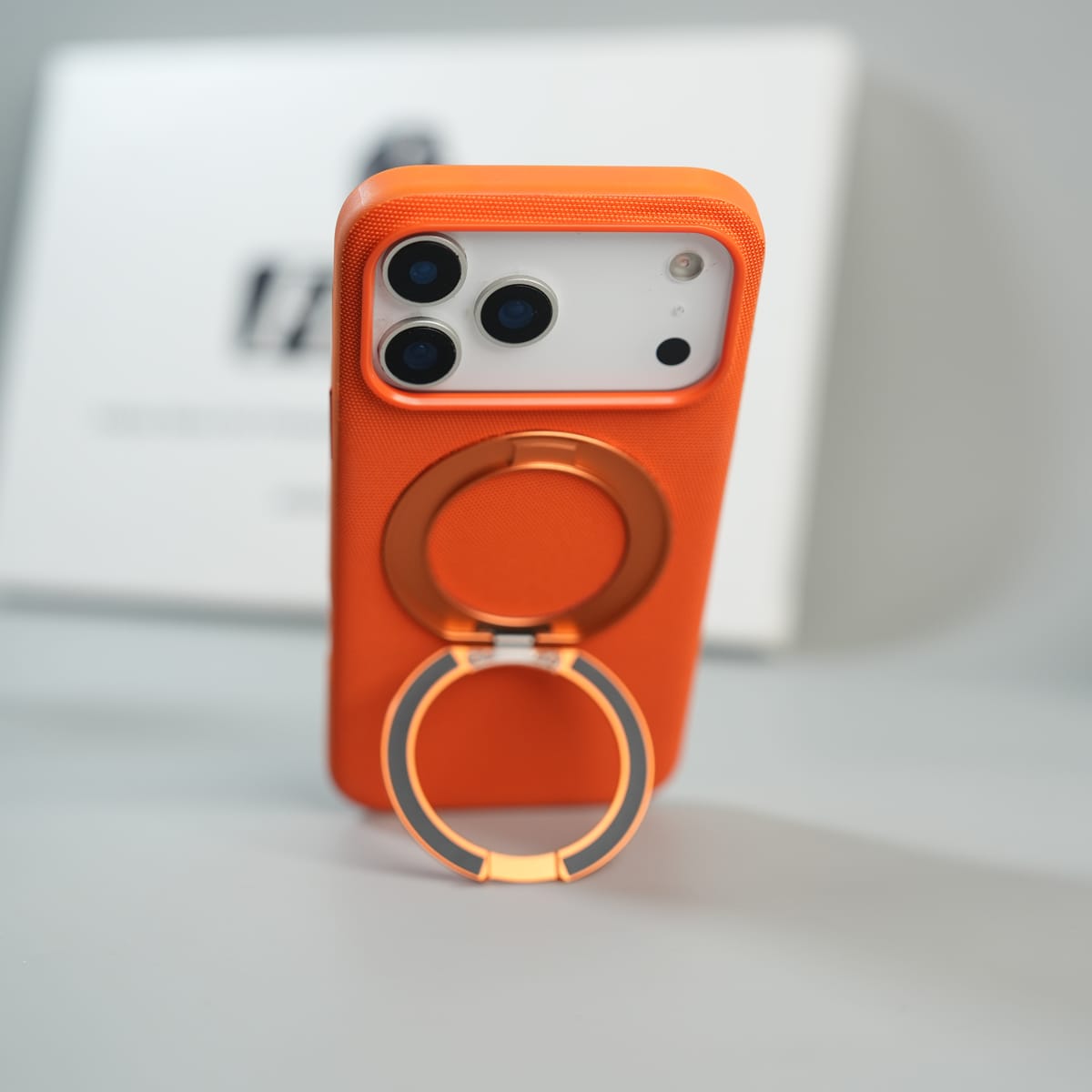 iPhone 17 Series Dotted Rotating Metal Stand Case