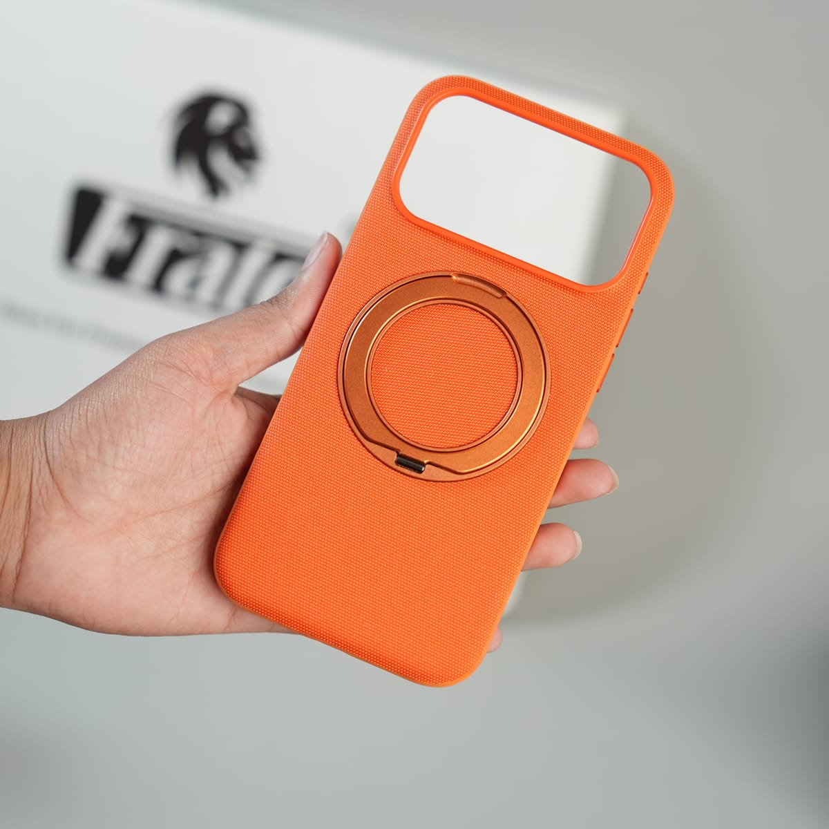 iPhone 17 Series Dotted Rotating Metal Stand Case