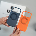 iPhone 17 Series Dotted Rotating Metal Stand Case