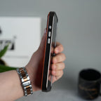 iPhone 17 Series Elegant Leather Finish Case Cover | Orange