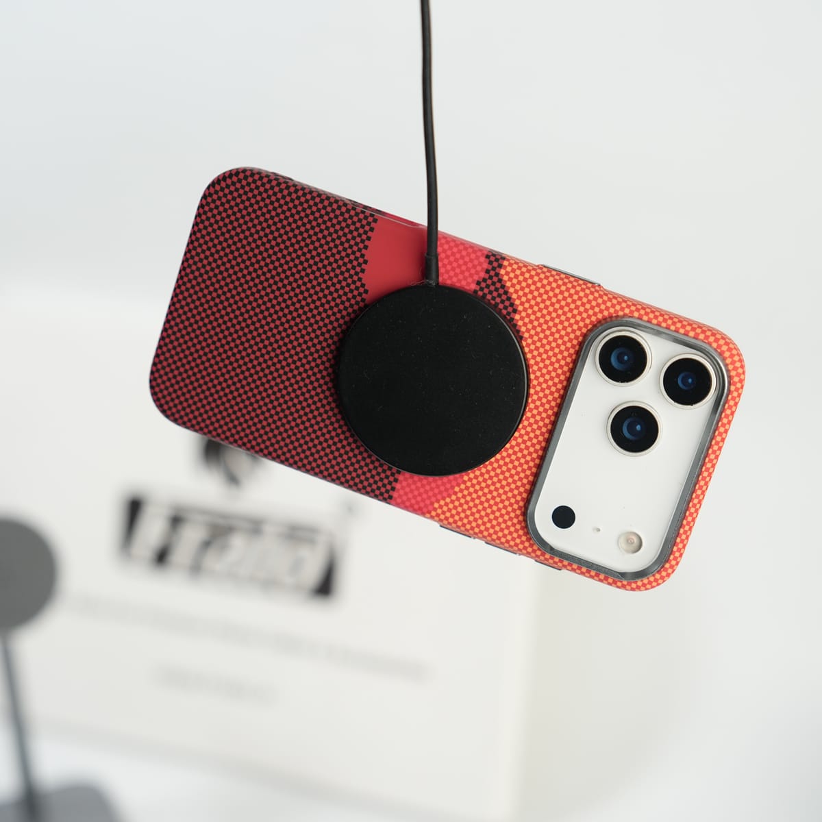 iPhone 17 Series Fiber Texture Case | Ultra Slim Hard Back Cover | Red Hill
