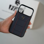 iPhone 17 Series FR Stitched PU Leather Case Cover (Blue)