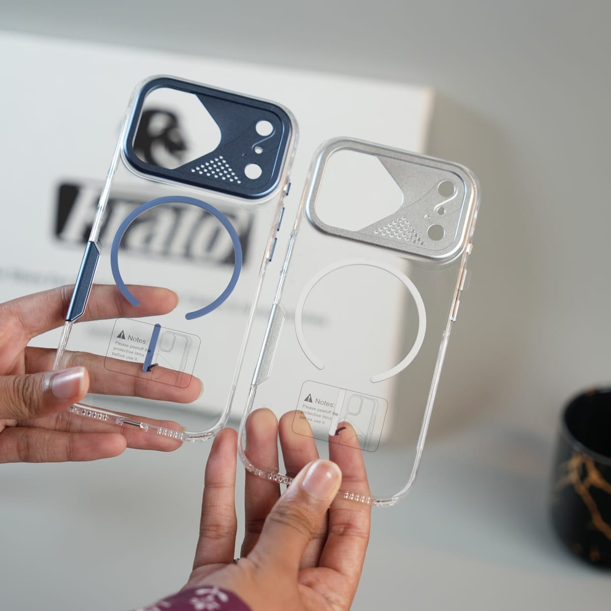 iPhone 17 Series Frosted MagSafe Case with Metallic Camera Frame