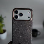 iPhone 17 Series Glitter Case | Transparent Cover with Sparkle Finish & Metallic Camera Bumper