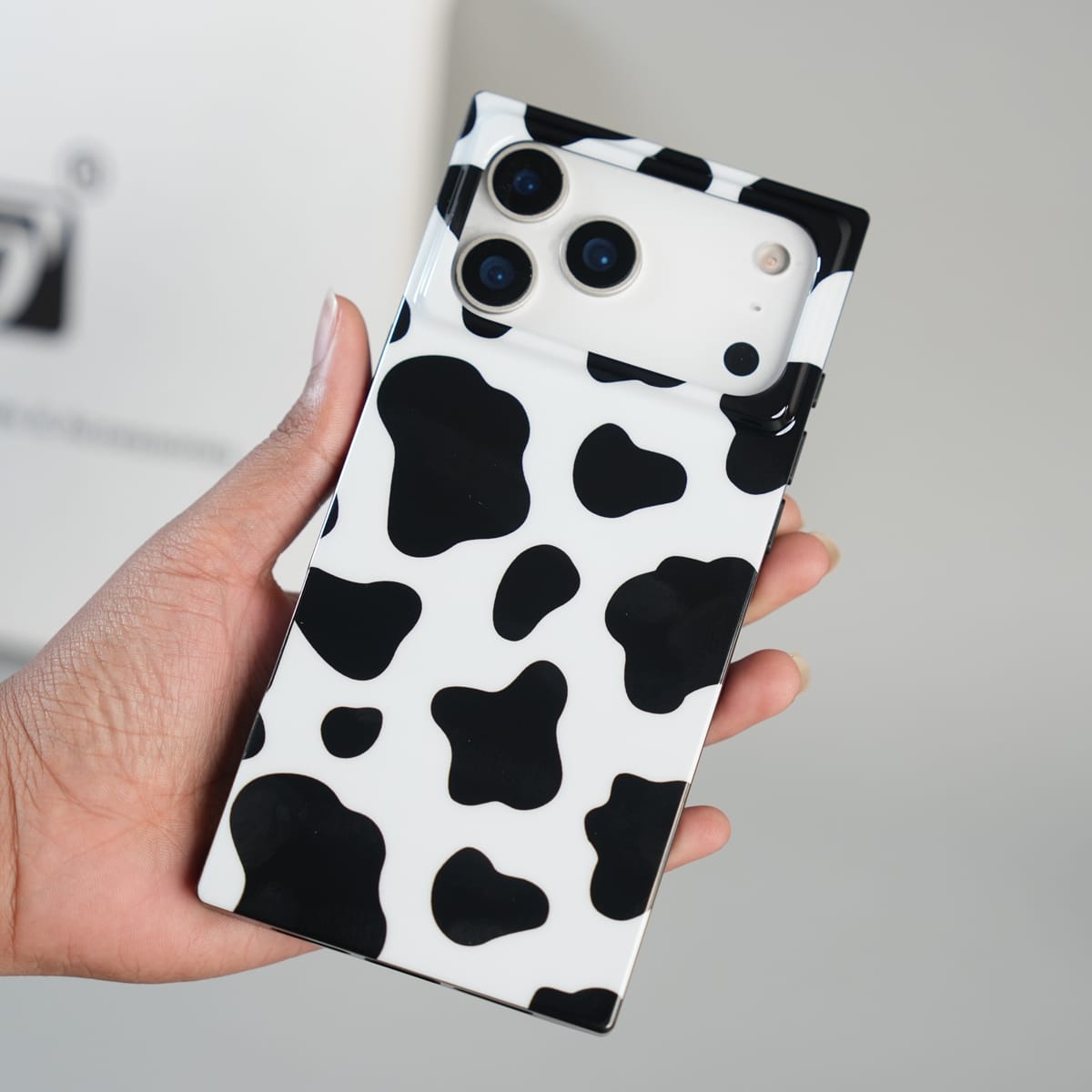 iPhone 17 Series Luxury Cow Print Case with Smooth Finish