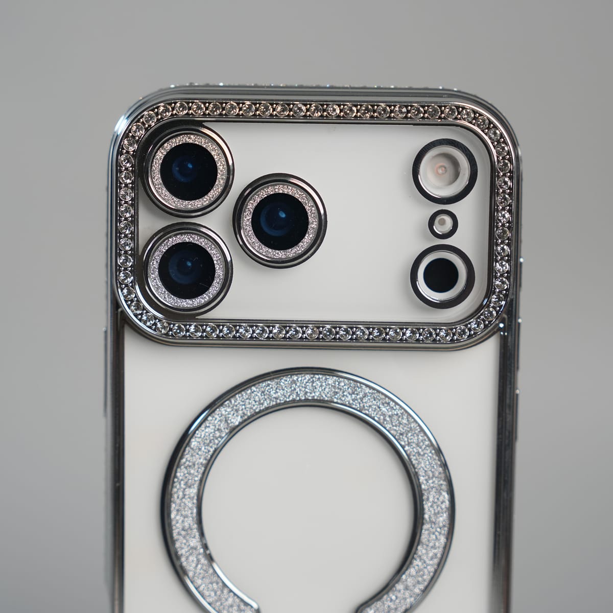 iPhone 17 Series Luxury Crystal MagSafe Case with Rhinestone Camera Frame