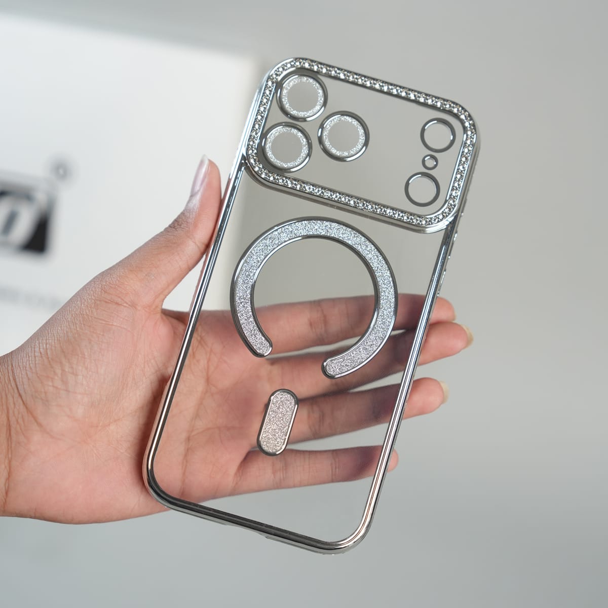 iPhone 17 Series Luxury Crystal MagSafe Case with Rhinestone Camera Frame