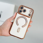 iPhone 17 Series Luxury Crystal MagSafe Case with Rhinestone Camera Frame