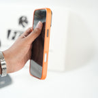 iPhone 17 Series MagSafe PU Leather Ring Stand Case | 360° Rotating Metal Kickstand