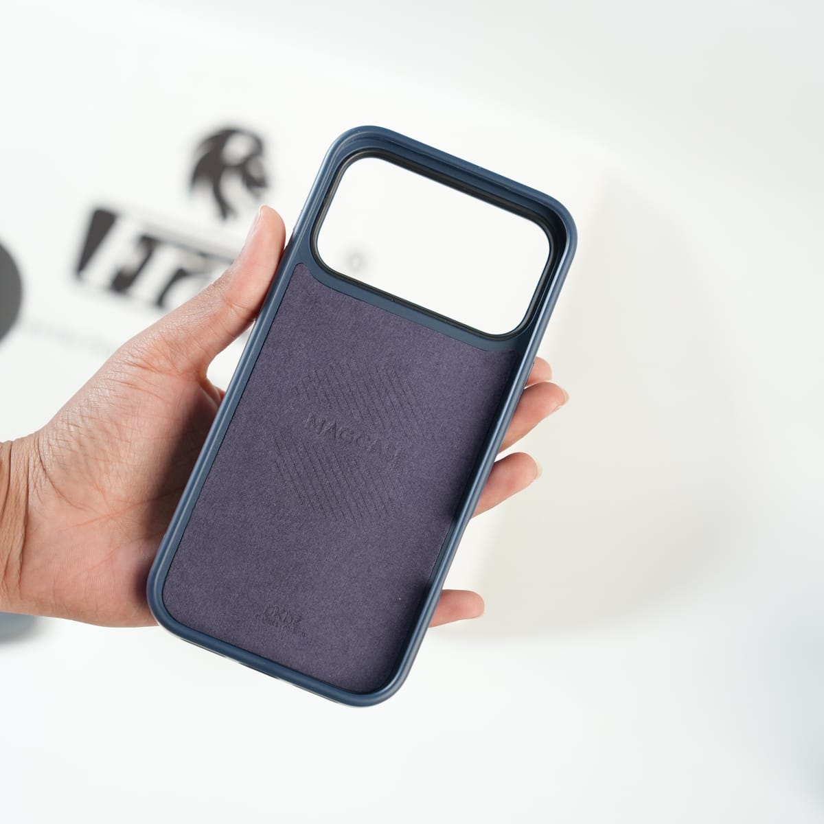 iPhone 17 Series MagSafe PU Leather Ring Stand Case | 360° Rotating Metal Kickstand