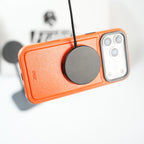 iPhone 17 Series MagSafe PU Leather Ring Stand Case | 360° Rotating Metal Kickstand