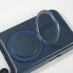iPhone 17 Series MagSafe PU Leather Ring Stand Case | 360° Rotating Metal Kickstand