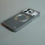 iPhone 17 Series Matrix Leather Pattern Case | Premium Luxury Back Cover with Ring Stand