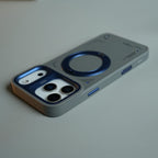 iPhone 17 Series Matrix Leather Pattern Case | Premium Luxury Back Cover with Ring Stand