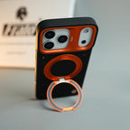 iPhone 17 Series Matrix Leather Pattern Case | Premium Luxury Back Cover with Ring Stand