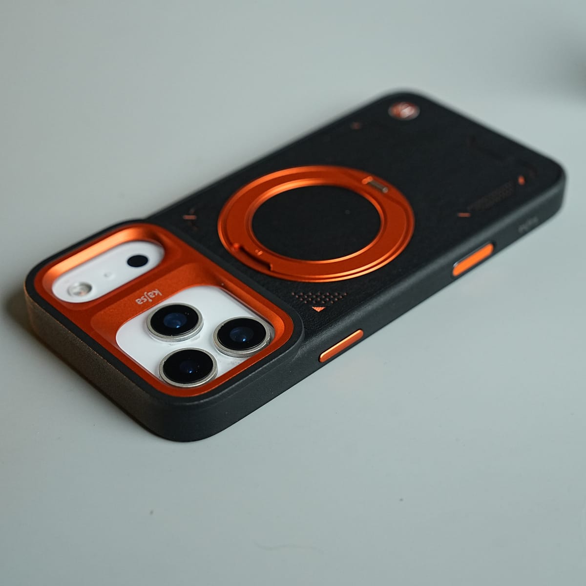 iPhone 17 Series Matrix Leather Pattern Case | Premium Luxury Back Cover with Ring Stand