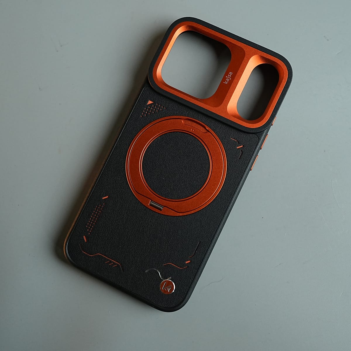iPhone 17 Series Matrix Leather Pattern Case | Premium Luxury Back Cover with Ring Stand