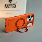 iPhone 17 Series Matrix Leather Pattern Case | Premium Luxury Back Cover with Ring Stand