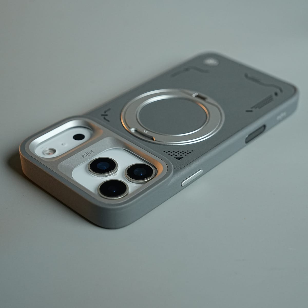 iPhone 17 Series Matrix Leather Pattern Case | Premium Luxury Back Cover with Ring Stand