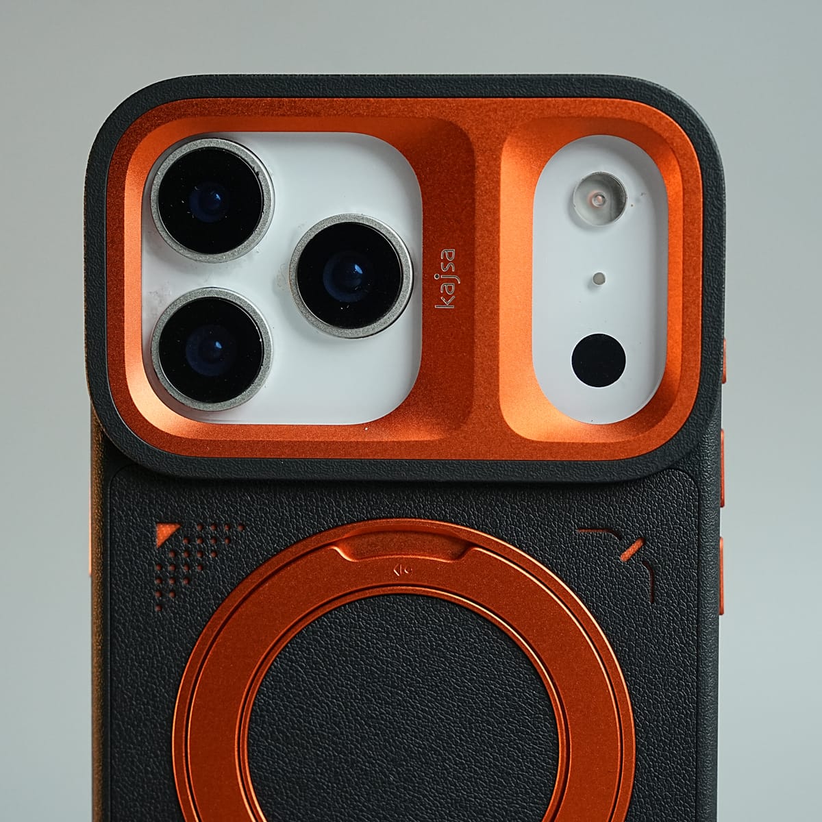 iPhone 17 Series Matrix Leather Pattern Case | Premium Luxury Back Cover with Ring Stand