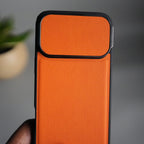 iPhone 17 Series Metal Camera Cap Stand Case Cover | ORANGE