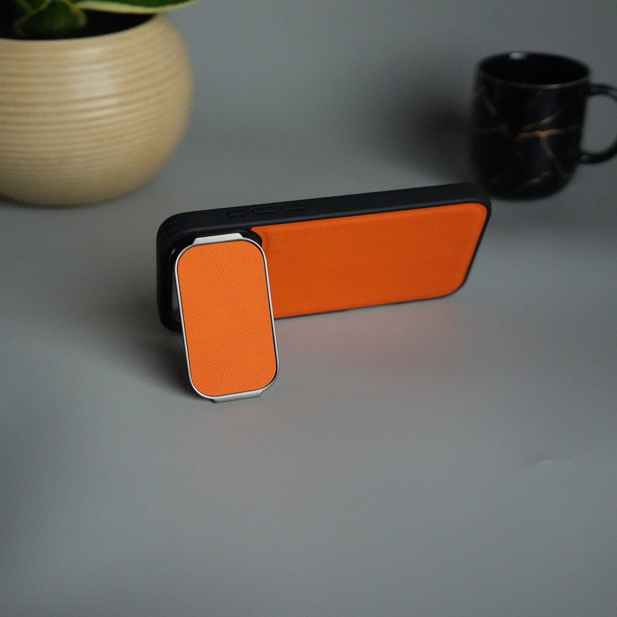 iPhone 17 Series Metal Camera Cap Stand Case Cover | ORANGE