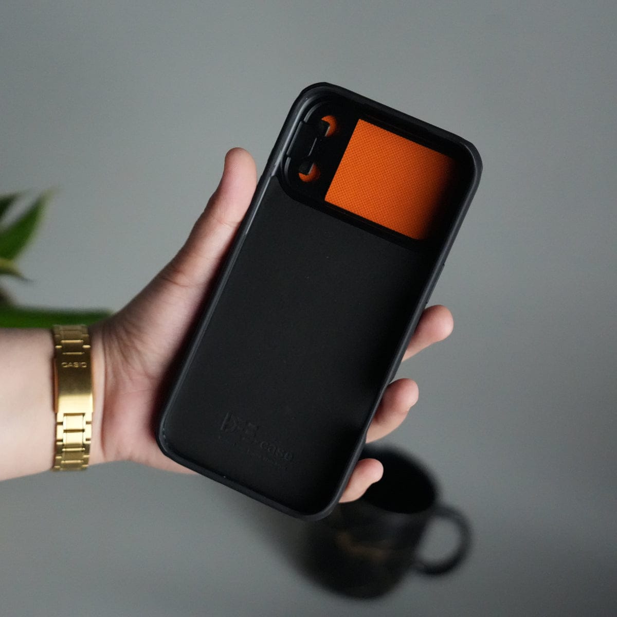 iPhone 17 Series Metal Camera Cap Stand Case Cover | ORANGE
