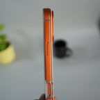 iPhone 17 Series Metal Side Bumper Leather Feel Magsafe case Cover | Orange