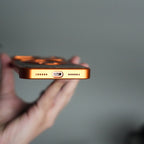 iPhone 17 Series Metallic Wood Leather AeroFLex Aluminium Case With Rotating Stand