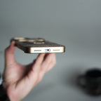 iPhone 17 Series Metallic Wood Leather AeroFLex Aluminium Case With Rotating Stand