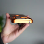 iPhone 17 Series Metallic Wood Leather AeroFLex Aluminium Case With Rotating Stand