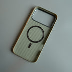 iPhone 17 Series Premium Carbon Fiber Texture MagSafe Case with Metal Camera Frame