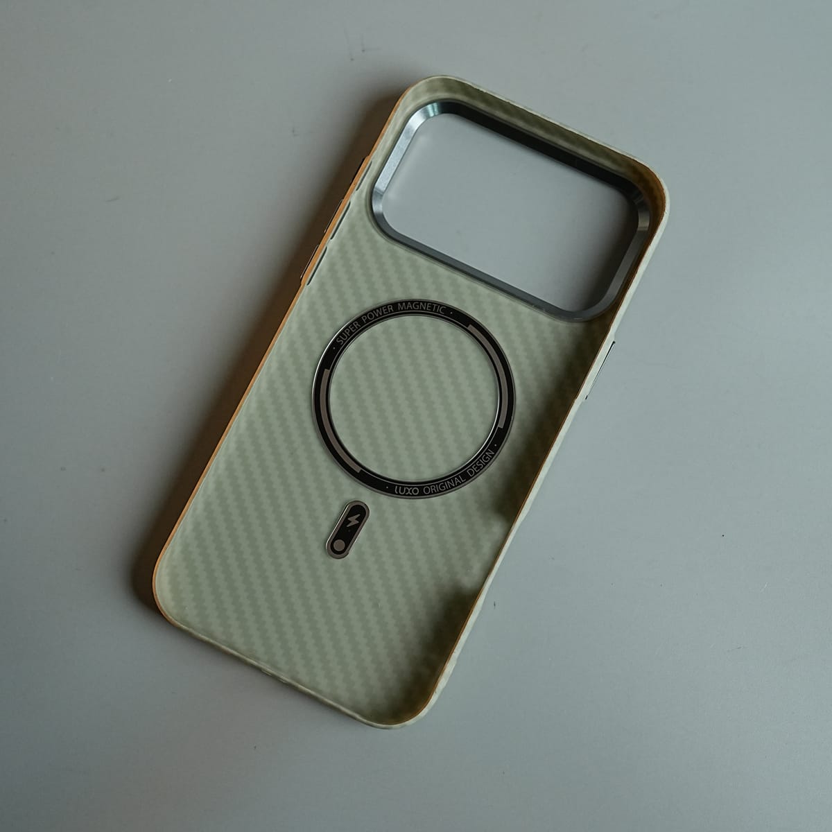 iPhone 17 Series Premium Carbon Fiber Texture MagSafe Case with Metal Camera Frame